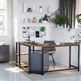 NNEDSZ L-Shaped Desk with Shelves