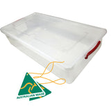 NNEDSZ 3x 35L Australian Made Premium Underbed Plastic Storage Tub Under Bed Box Large