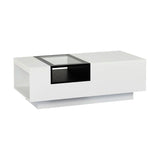 NNEDSZ Modern Storage Coffee Table in White and Black 120CM
