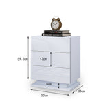 NNEDSZ Modern High Gloss LED Bedside White Drawer Cabinet Table