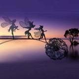NNEDSZ 4PCS Fairies And Dandelions Dance Together Statue Garden Ornament Sculpture Decor
