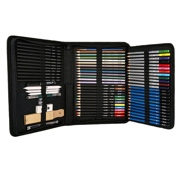 NNEDSZ 72pcs Professional Drawing Artist Kit Set Pencils and Sketch Charcoal Art Tools