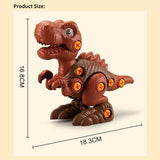NNEDSZ 4PCS Take Apart Dinosaur Drill Kids Learning Construction Building Toys Gift