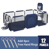 NNEDSZ Baby Playpen Child Play Mat Interactive Safety Gate Slide Fence Game 12 Panels