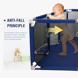 NNEDSZ Baby Playpen Child Play Mat Interactive Safety Gate Slide Fence Game 12 Panels