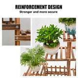 NNEDSZ 6-Tier Wooden Plant Stand Flower Pot Planter Rack Shelf Bonsai Holder Indoor Garden Dec