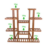NNEDSZ 6-Tier Wooden Plant Stand Flower Pot Planter Rack Shelf Bonsai Holder Indoor Garden Dec