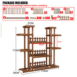 NNEDSZ 6-Tier Wooden Plant Stand Flower Pot Planter Rack Shelf Bonsai Holder Indoor Garden Dec