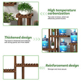 NNEDSZ 6-Tier Wooden Plant Stand Flower Pot Planter Rack Shelf Bonsai Holder Indoor Garden Dec