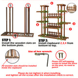 NNEDSZ 6-Tier Wooden Plant Stand Flower Pot Planter Rack Shelf Bonsai Holder Indoor Garden Dec
