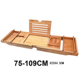 NNEDSZ Expandable Bamboo Bath Book Caddy iPhone ipad Wineglass Holder Over Bathtub Rack