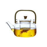 NNEDSZ 1000ml Glass Teapot Tea Pot Coffee Kettle With Bamboo Handle Japanese Style