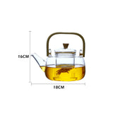 NNEDSZ 1000ml Glass Teapot Tea Pot Coffee Kettle With Bamboo Handle Japanese Style