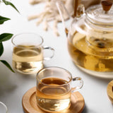 NNEDSZ 1000ml Glass Teapot Tea Pot Coffee Kettle With Bamboo Handle Japanese Style