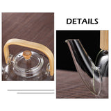 NNEDSZ 1000ml Glass Teapot Tea Pot Coffee Kettle With Bamboo Handle Japanese Style