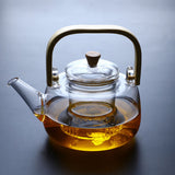 NNEDSZ 1000ml Glass Teapot Tea Pot Coffee Kettle With Bamboo Handle Japanese Style
