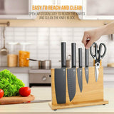 NNEDSZ Double Sided Magnetic Knife Block Bamboo Stylish Modern Magnetic Knife Holder