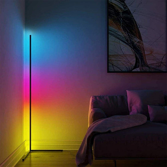 NNEDSZ 140cm RGB LED Floor Corner Lamp Light Stand Remote Control Streaming Gaming Decoration