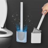 NNEDSZ 2PCS Bathroom Silicone Bristles Toilet Brush with Holder Creative Cleaning Brush