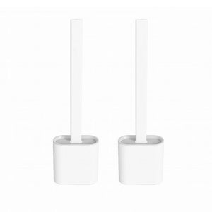 NNEDSZ 2PCS Bathroom Silicone Bristles Toilet Brush with Holder Creative Cleaning Brush