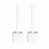 NNEDSZ 2PCS Bathroom Silicone Bristles Toilet Brush with Holder Creative Cleaning Brush