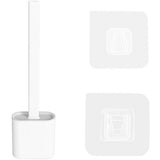 NNEDSZ 2PCS Bathroom Silicone Bristles Toilet Brush with Holder Creative Cleaning Brush