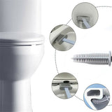 NNEDSZ 2PCS Bathroom Silicone Bristles Toilet Brush with Holder Creative Cleaning Brush