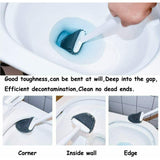 NNEDSZ 2PCS Bathroom Silicone Bristles Toilet Brush with Holder Creative Cleaning Brush
