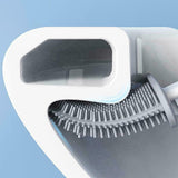 NNEDSZ 2PCS Bathroom Silicone Bristles Toilet Brush with Holder Creative Cleaning Brush