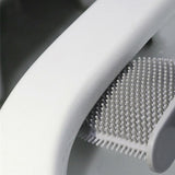 NNEDSZ 2PCS Bathroom Silicone Bristles Toilet Brush with Holder Creative Cleaning Brush
