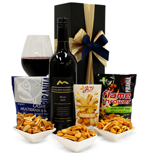 NNEDSZ Wine & Nuts Hamper (Shiraz) - Wine Party Gift Hamper for Birthdays, Graduations, Christmas, Easter, Holidays, Anniversaries, Weddings, Receptions, Office & College Parties