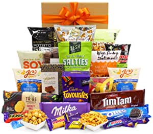 NNEDSZ Indulgence Gift Hamper - Chips, Popcorn, Chocolate & Snacks - Sweet & Savoury Gift Hamper Box for Birthdays, Christmas, Easter, Weddings, Receptions, Anniversaries, Office & College Parties
