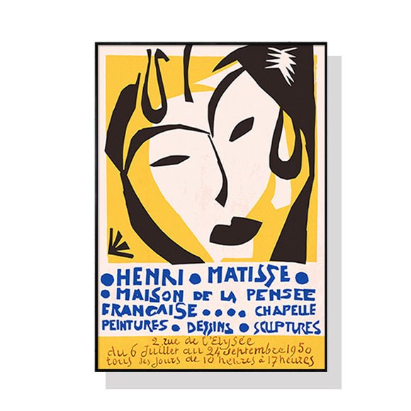 NNEDSZ 70cmx100cm Henri Matisse Black Frame Canvas Wall Art
