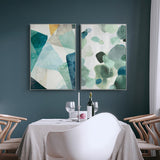 NNEDSZ 40cmx60cm Green Marble 2 Sets White Frame Canvas Wall Art