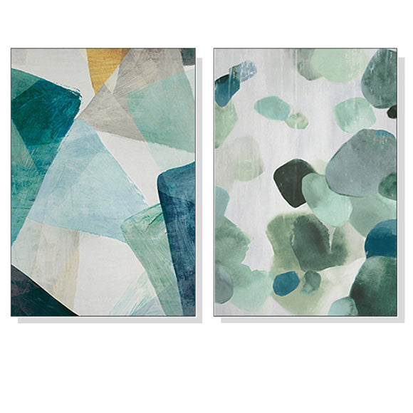 NNEDSZ 50cmx70cm Green Marble 2 Sets White Frame Canvas Wall Art