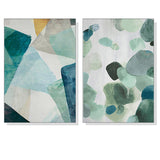 NNEDSZ 60cmx90cm Green Marble 2 Sets White Frame Canvas Wall Art