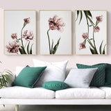 NNEDSZ 50cmx70cm Tulip Flower 3 Sets Gold Frame Canvas Wall Art