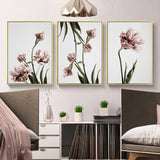 NNEDSZ 50cmx70cm Tulip Flower 3 Sets Gold Frame Canvas Wall Art