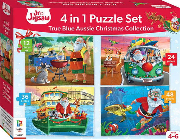 NNEDSZ Jr Jigsaw 4-in-1 True Blue Aussie Christmas Collection