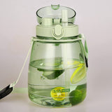 NNEDSZ Clear Large Water Bottle Water Jug with Adjustable Shoulder Strap - Green