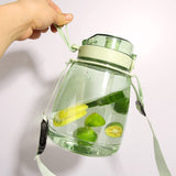 NNEDSZ Clear Large Water Bottle Water Jug with Adjustable Shoulder Strap - Green