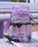 NNEDSZ Clear Large Water Bottle Water Jug with Adjustable Shoulder Strap - Purple