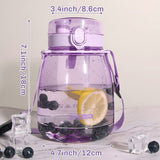NNEDSZ Clear Large Water Bottle Water Jug with Adjustable Shoulder Strap - Purple