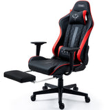 NNEDSZ Apex Series Reclining Gaming Ergonomic Office Chair with Footrest, Black and Red
