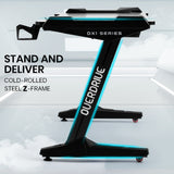 NNEDSZ Gaming Desk, 120x60cm, Carbon Fiber Styling, LED Lights, Headset Hanger, Cup Holder, Cable Management, Black