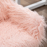 NNEDSZ Fluffy Office Chair Faux Fur Modern Swivel Desk Chair for Women And Girls-Pink