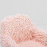 NNEDSZ Fluffy Office Chair Faux Fur Modern Swivel Desk Chair for Women And Girls-Pink