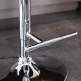 NNEDSZ 2x Height Adjustable Swivel Bar Stool Velvet Studs Barstool with Footrest and Chromed Base- Black