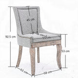 NNEDSZ 2X Solid Wood Fabric Upholstered Dining Chair Luxury Accent Chairs with Nailhead
