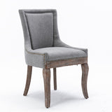 NNEDSZ 2X Solid Wood Fabric Upholstered Dining Chair Luxury Accent Chairs with Nailhead